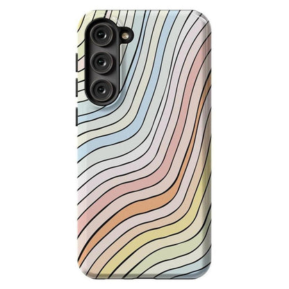 Ride The Wave | Pastel Rainbow Lined Samsung Case