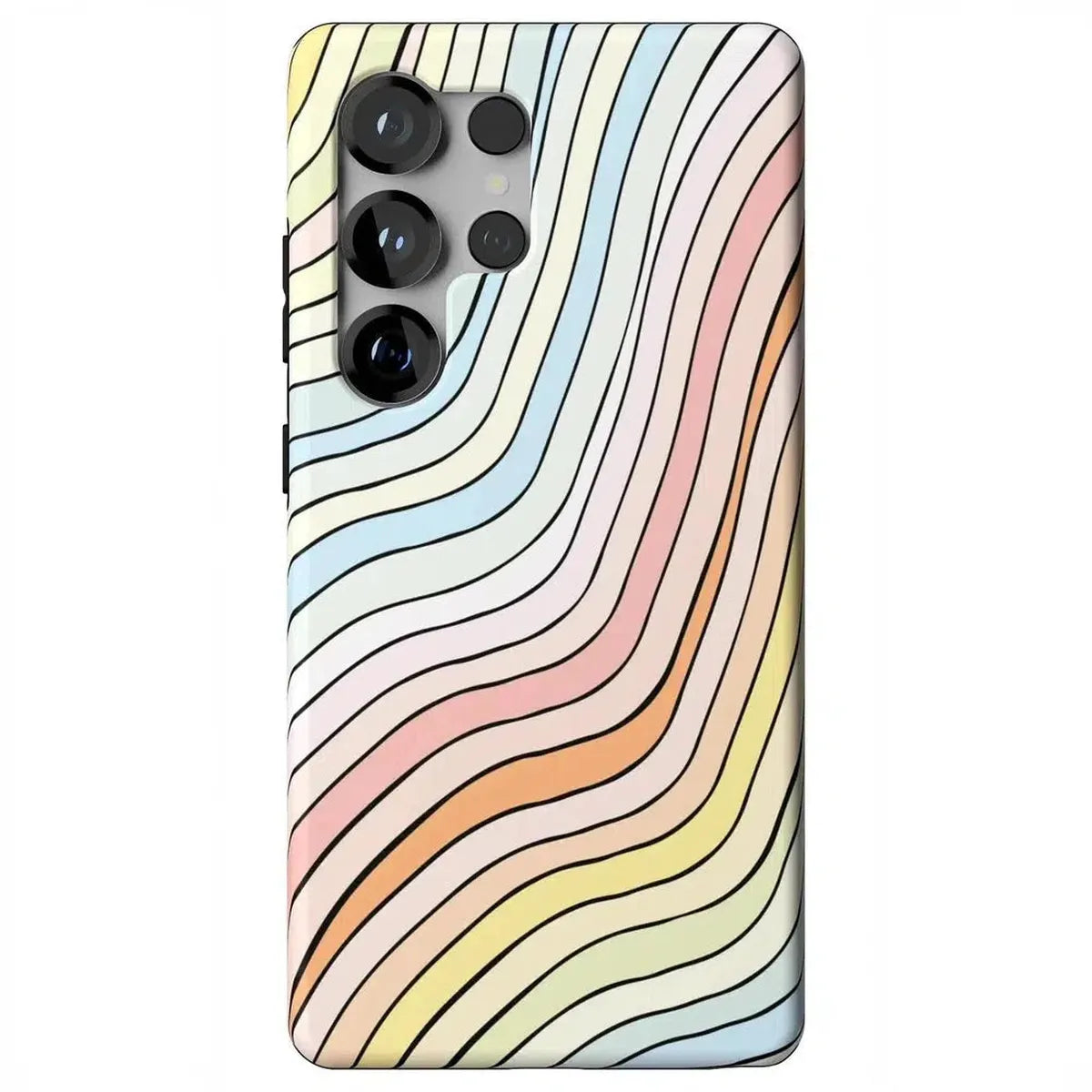 Ride The Wave | Pastel Rainbow Lined Samsung Case Samsung Case Casetry Essential + MagSafe® Galaxy S25 Ultra