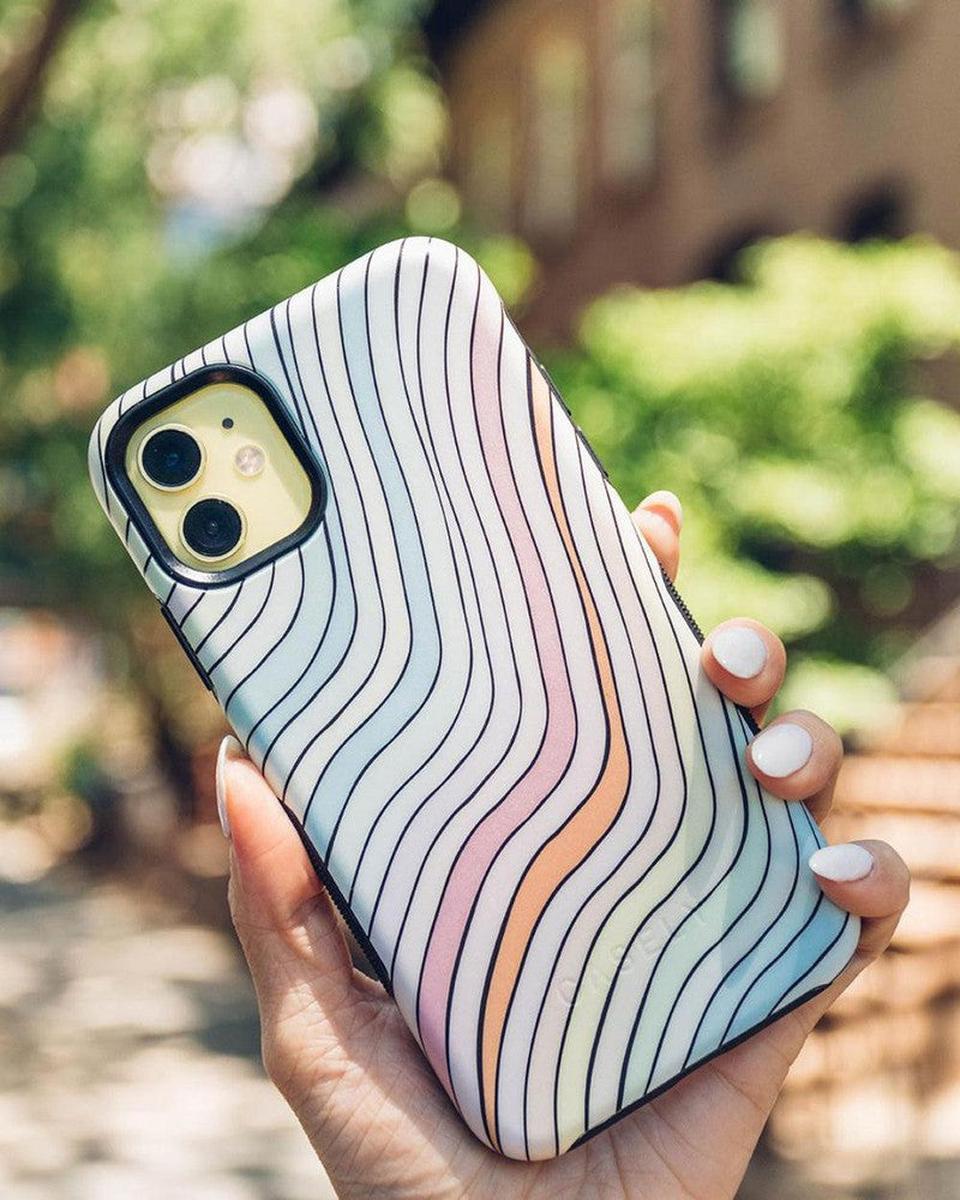 Ride The Wave | Pastel Rainbow Lined Samsung Case Samsung Case get.casely