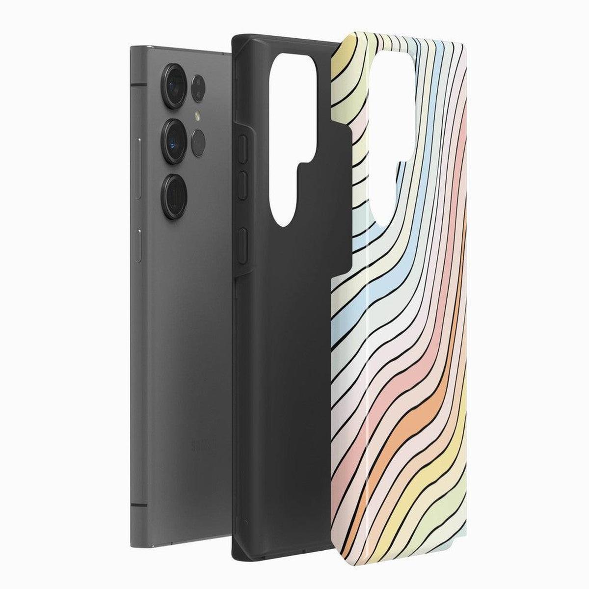 Ride The Wave | Pastel Rainbow Lined Samsung Case Samsung Case Casetry Galaxy S23 Ultra