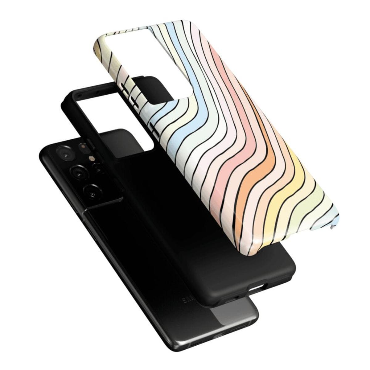 Ride The Wave | Pastel Rainbow Lined Samsung Case Samsung Case Casetry