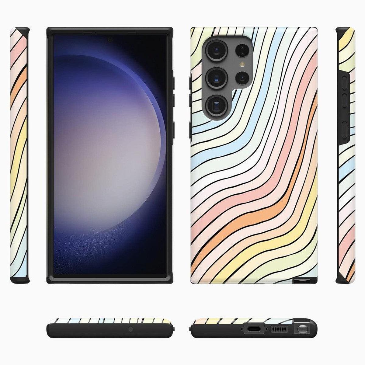 Ride The Wave | Pastel Rainbow Lined Samsung Case Samsung Case Casetry