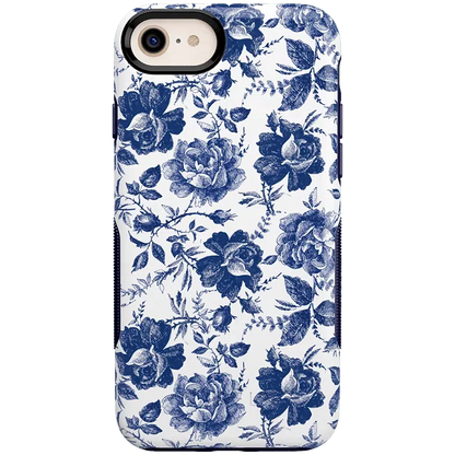 Rose to Fame | Blue & White Rose Floral Case iPhone Case get.casely Bold iPhone SE (2020 & 2022)