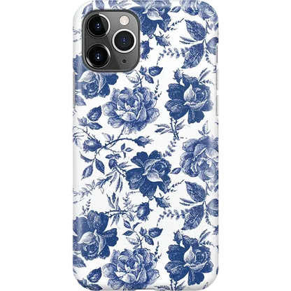 Rose to Fame | Blue & White Rose Floral Case iPhone Case get.casely Classic iPhone 11 Pro Max