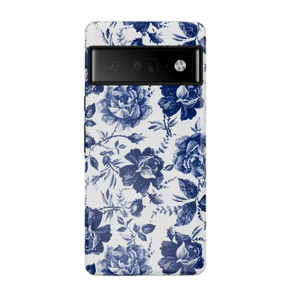 Rose to Fame | Blue & White Rose Floral Google Pixel Case Google Pixel Case Casetry Essential Google Pixel 6 Pro