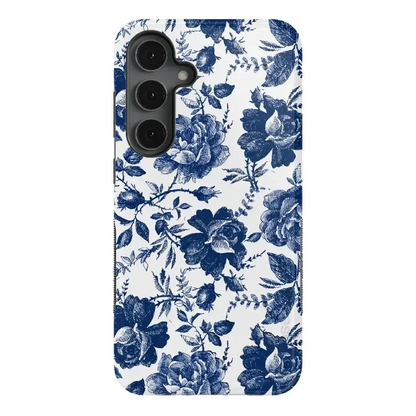 Rose to Fame | Blue & White Rose Floral Samsung Case Samsung Case Casetry Bold Flex + MagSafe® Galaxy S25 Plus