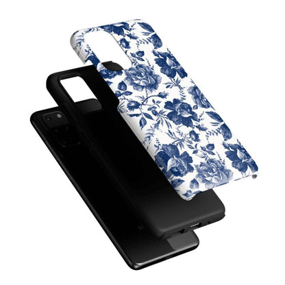 Rose to Fame | Blue & White Rose Floral Samsung Case Samsung Case Casetry