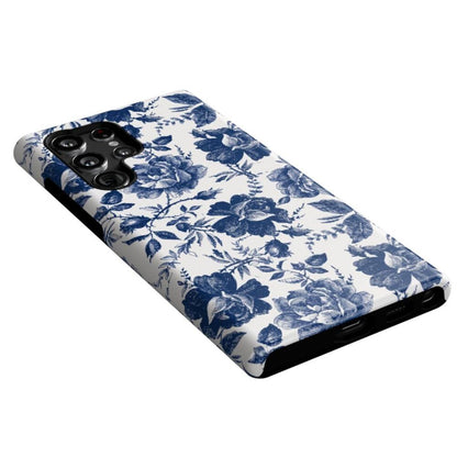 Rose to Fame | Blue & White Rose Floral Samsung Case Samsung Case Casetry