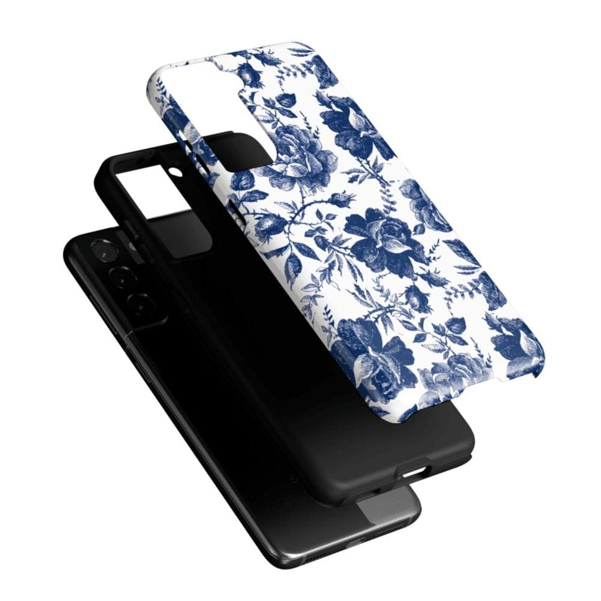 Rose to Fame | Blue & White Rose Floral Samsung Case Samsung Case Casetry