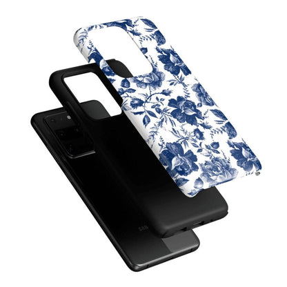 Rose to Fame | Blue & White Rose Floral Samsung Case Samsung Case Casetry