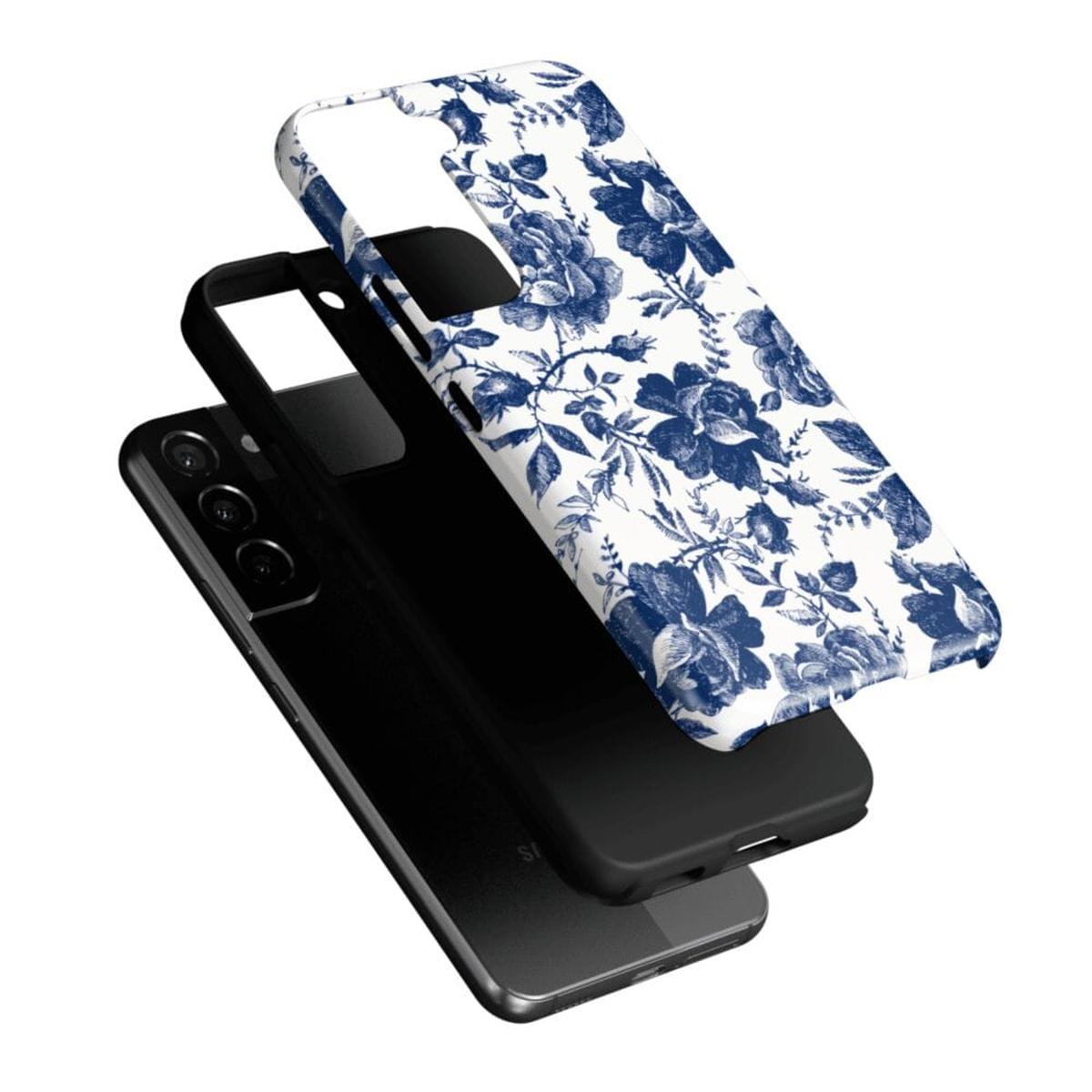 Rose to Fame | Blue & White Rose Floral Samsung Case Samsung Case Casetry
