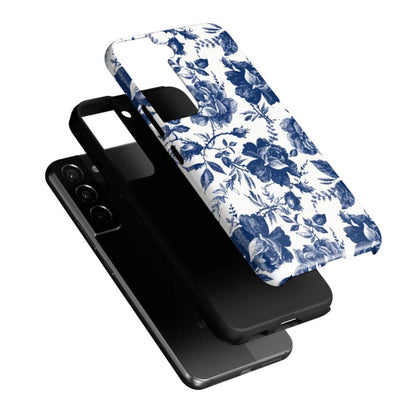 Rose to Fame | Blue & White Rose Floral Samsung Case Samsung Case Casetry