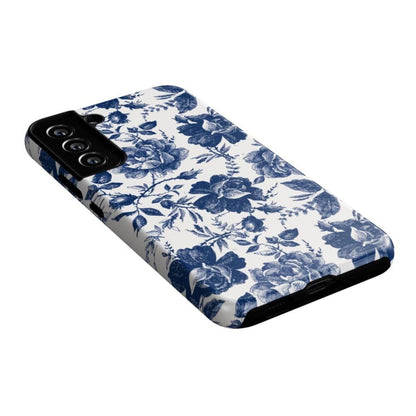 Rose to Fame | Blue & White Rose Floral Samsung Case Samsung Case Casetry