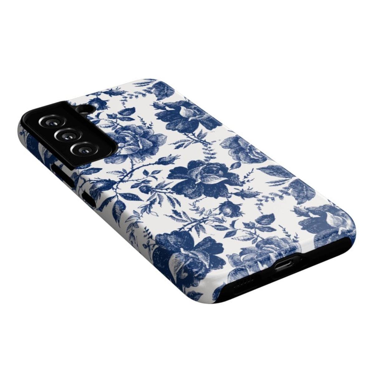 Rose to Fame | Blue & White Rose Floral Samsung Case Samsung Case Casetry