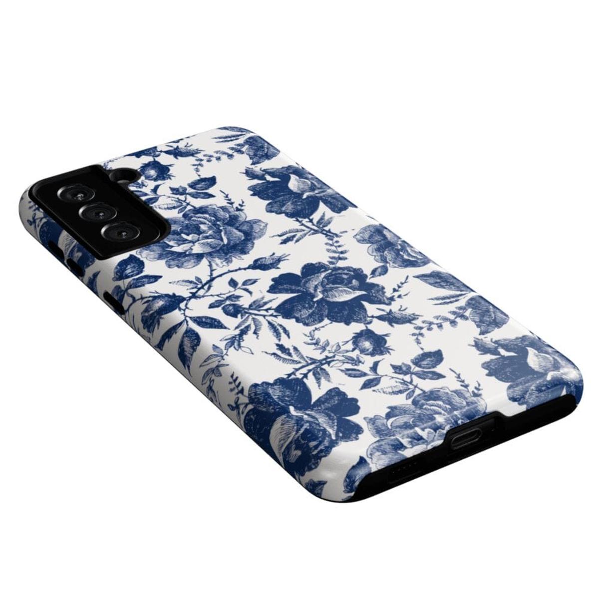 Rose to Fame | Blue & White Rose Floral Samsung Case Samsung Case Casetry