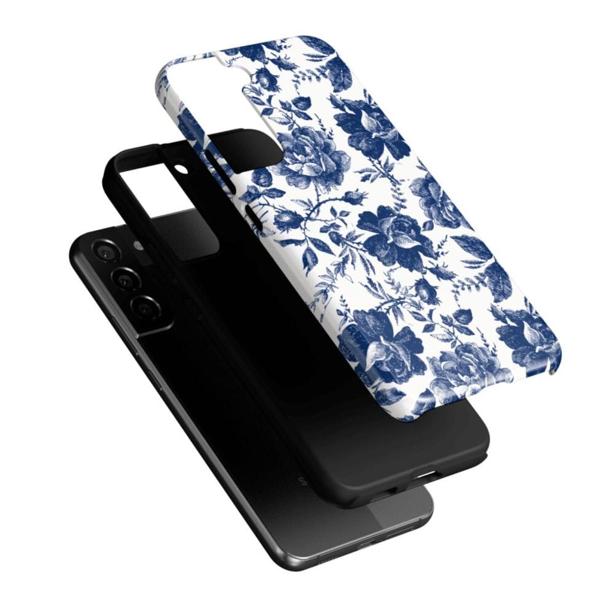 Rose to Fame | Blue & White Rose Floral Samsung Case Samsung Case Casetry