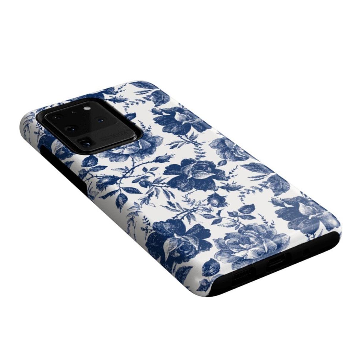 Rose to Fame | Blue & White Rose Floral Samsung Case Samsung Case Casetry