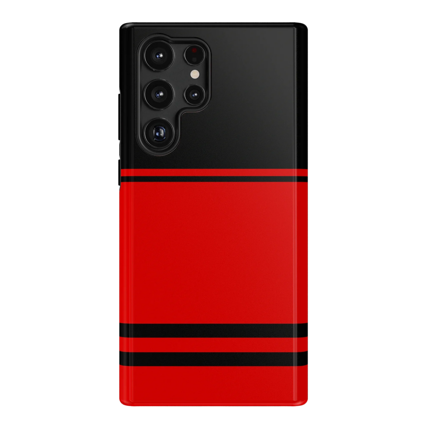 Go Canes | Black & Red Striped Case - Galaxy S22 Ultra