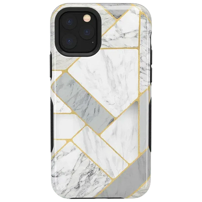Sharp Lines | Geo White and Gold Marble Case iPhone Case get.casely Bold iPhone 11 Pro