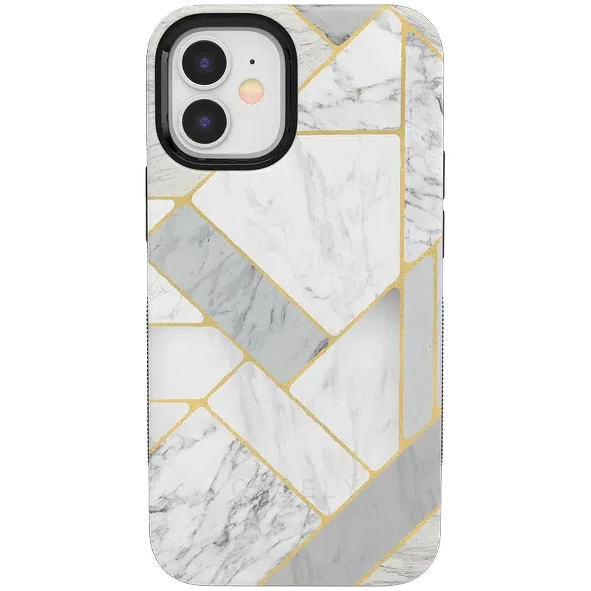 Sharp Lines | Geo White and Gold Marble Case iPhone Case get.casely Bold iPhone 12 Mini