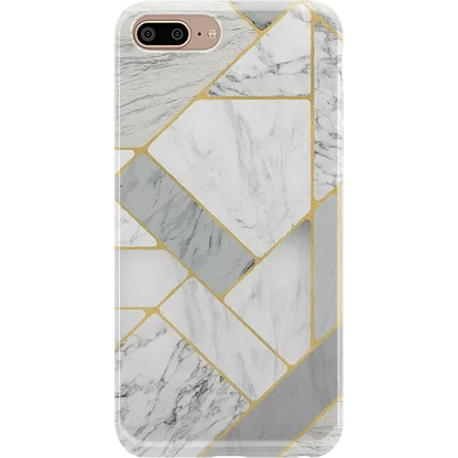 Sharp Lines | Geo White and Gold Marble Case iPhone Case get.casely Classic iPhone 6/7/8 Plus