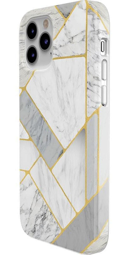 Sharp Lines | Geo White and Gold Marble Case iPhone Case get.casely