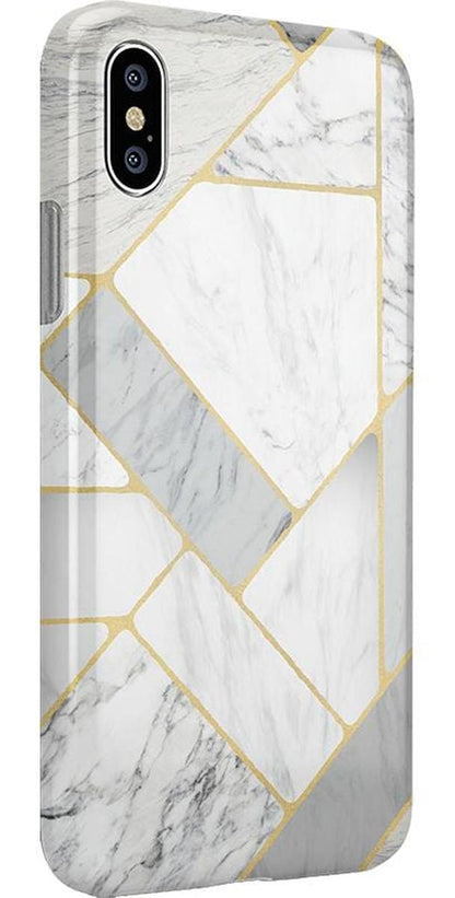 Sharp Lines | Geo White and Gold Marble Case iPhone Case get.casely