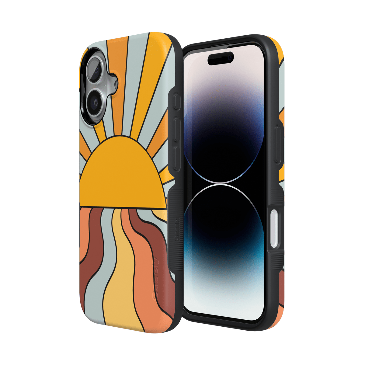 Shine On | Retro Sunset Case iPhone Case get.casely