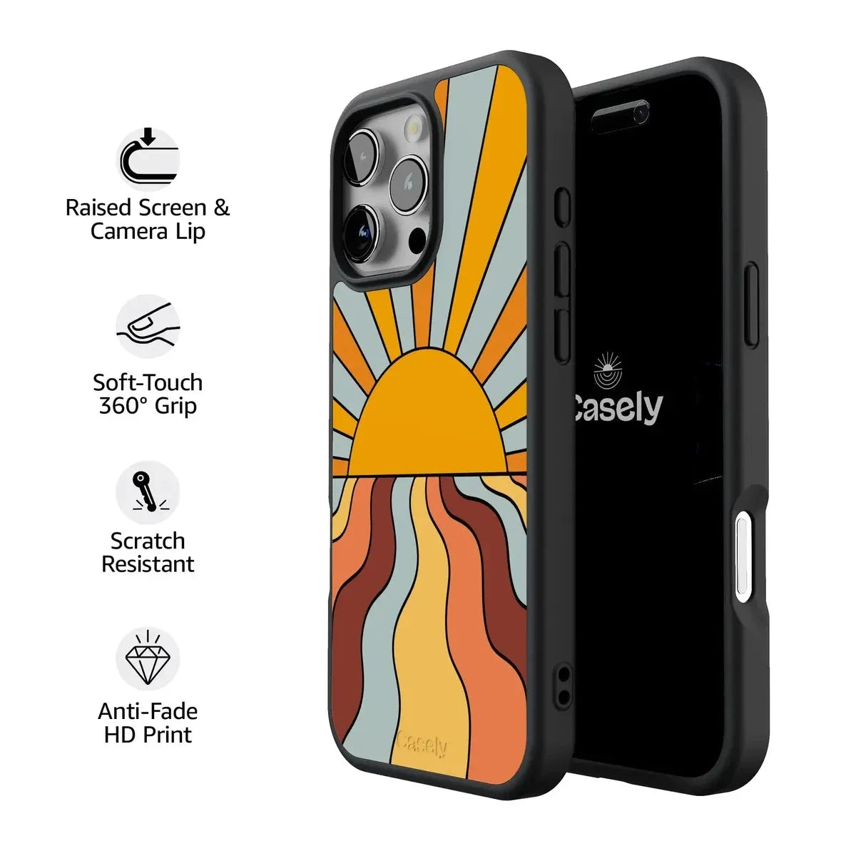 Shine On | Retro Sunset Case iPhone Case get.casely