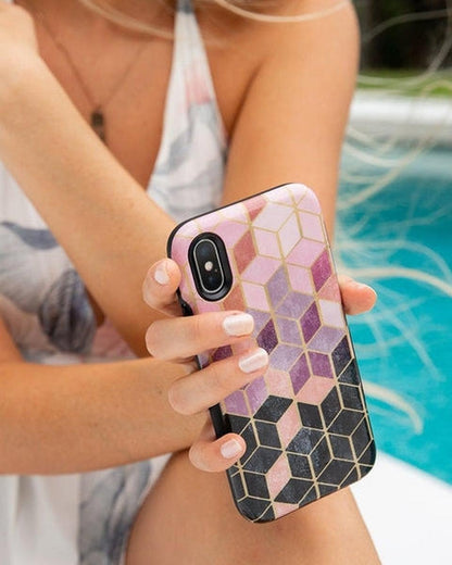 Stepping Up | Geo Rose Gold Marble Case iPhone Case get.casely