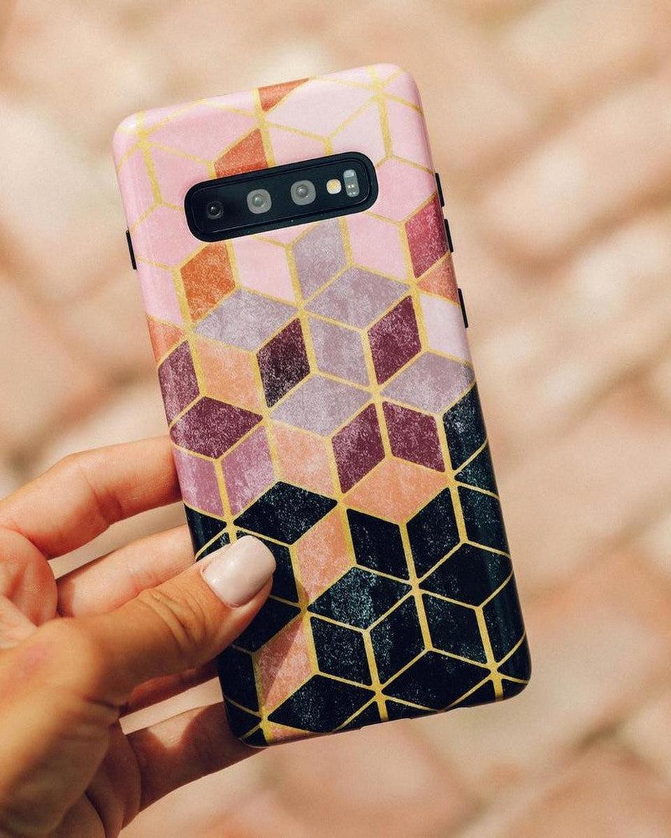 Stepping Up | Geo Rose Gold Marble Samsung Case Samsung Case get.casely