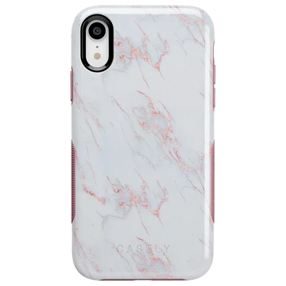 Subtle Blush | White and Pink Marble Case iPhone Case get.casely Bold iPhone XR
