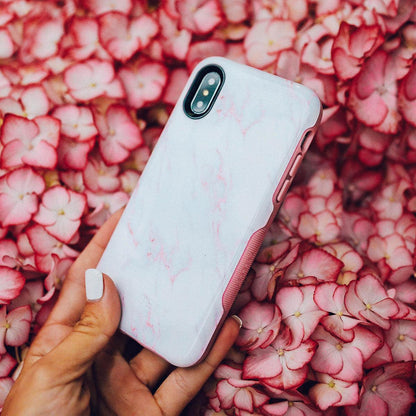 Subtle Blush | White and Pink Marble Case iPhone Case get.casely