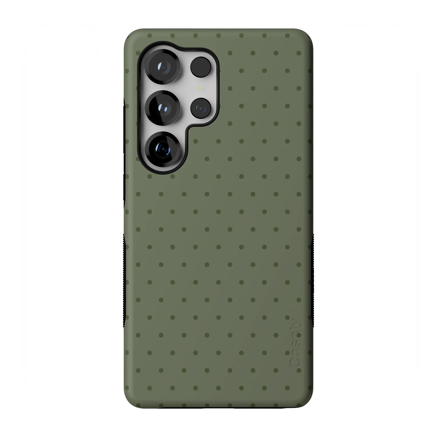 On the Dot | Olive Green Polka Dot Case - Galaxy S25 Ultra