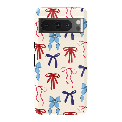 American Girlie | Red White & Blue Bows Case - Google Pixel 8 Pro