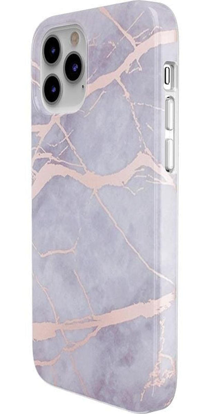 Touch of Lavender | Lavender Gray & Rose Gold Marble Case iPhone Case get.casely
