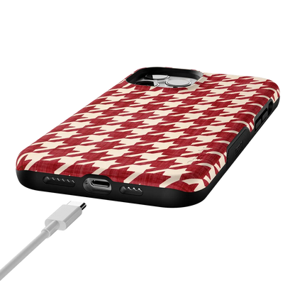 Scarlet Stitch | Red Houndstooth Case