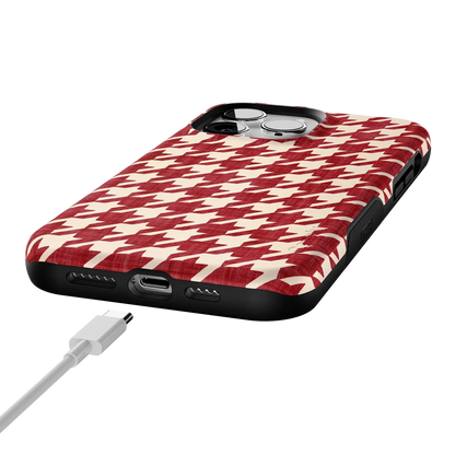 Scarlet Stitch | Red Houndstooth Case