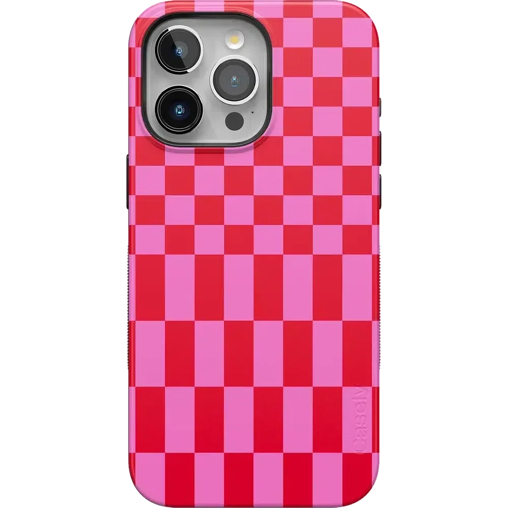 Vibe Check | Pink Checkerboard Case Phone Case Casetry Bold Flex + MagSafe® iPhone 15 Pro Max