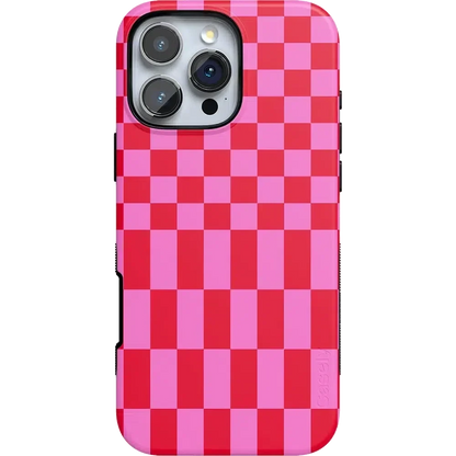 Vibe Check | Pink Checkerboard Case Phone Case Casetry Bold Flex + MagSafe® iPhone 16 Pro Max