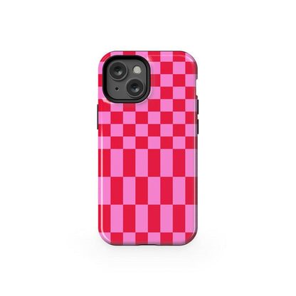 Vibe Check | Pink Checkerboard Case Phone Case Casetry Essential + MagSafe® iPhone 13 Mini