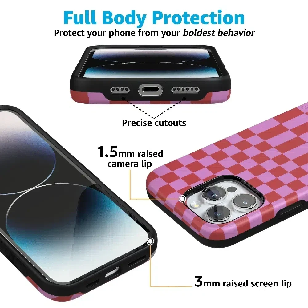 Vibe Check | Pink Checkerboard Case Phone Case Casetry