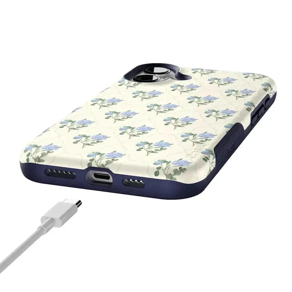Vintage Garden | Blue Hydrangea Case iPhone Case get.casely