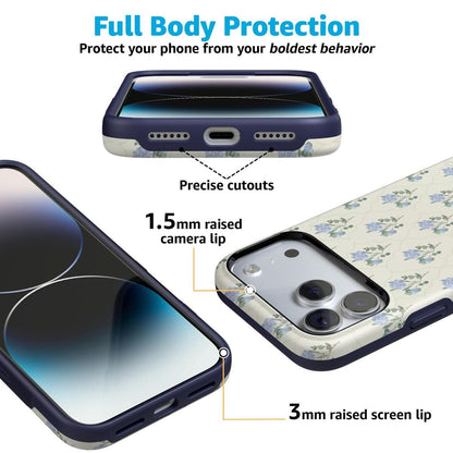 Vintage Garden | Blue Hydrangea Case iPhone Case get.casely