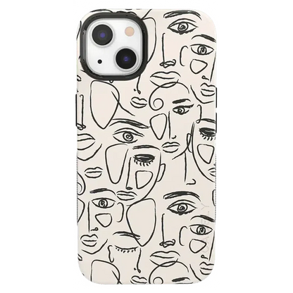 We're All Human | Minimal Face Art Case iPhone Case get.casely Bold + MagSafe® iPhone 13
