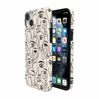 We're All Human | Minimal Face Art Case iPhone Case get.casely