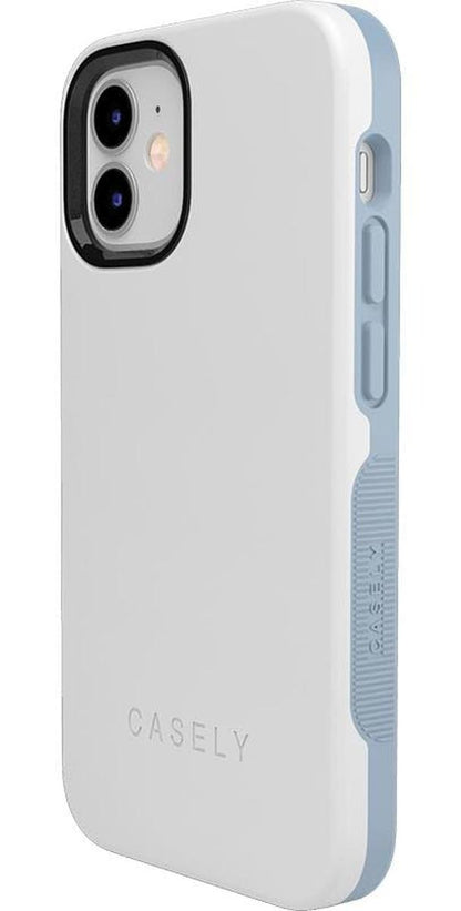 White on Light Blue iPhone Case get.casely
