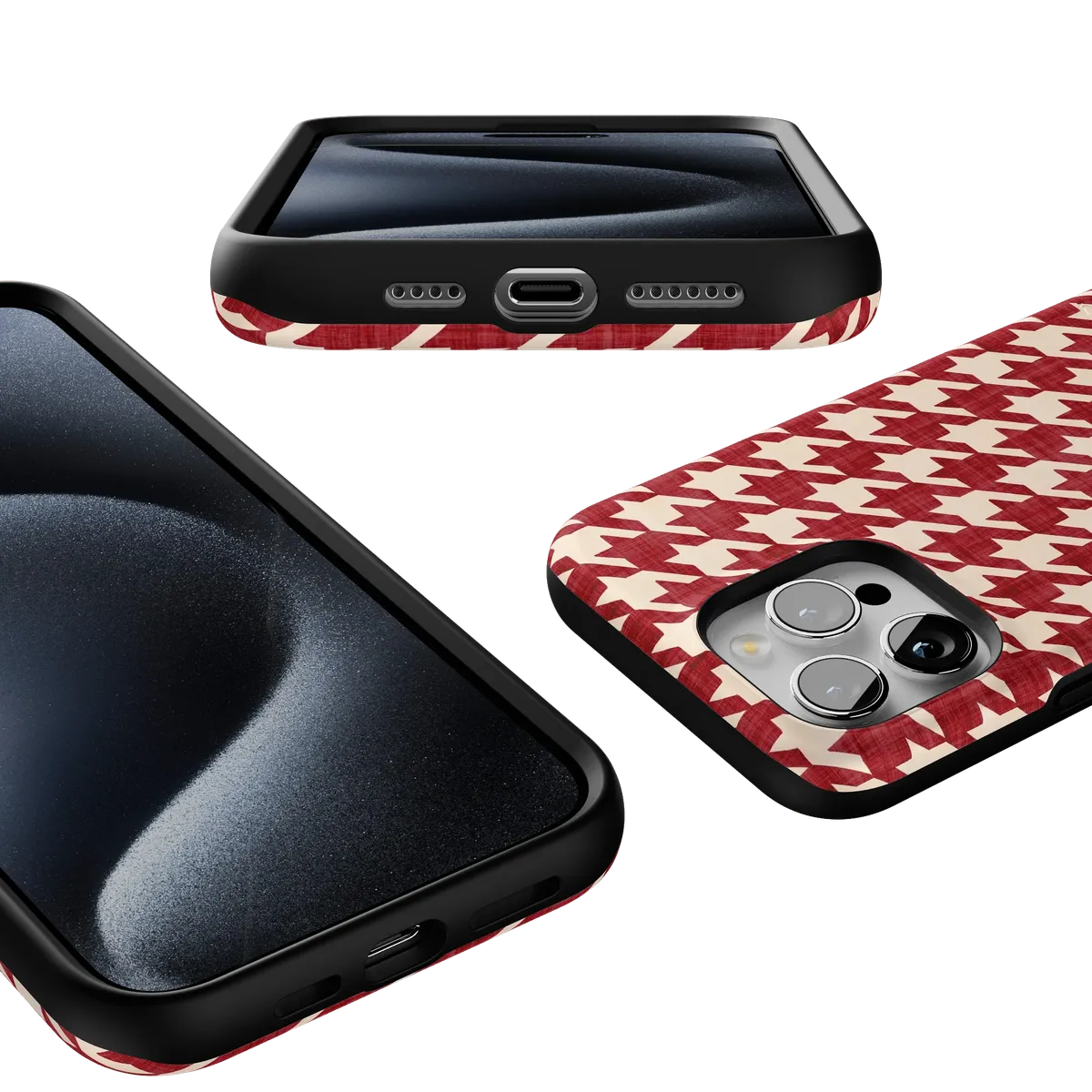 Scarlet Stitch | Red Houndstooth Case